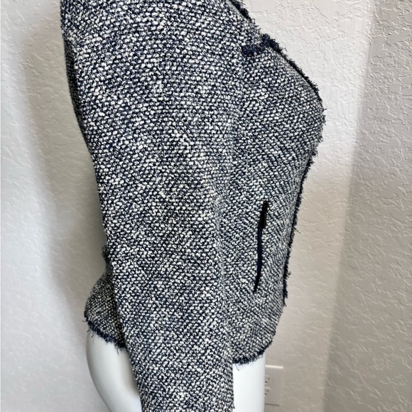 Emerson Rose Blue Tweed Jacket Women’s Medium M Zipper MSRP $199. - Picture 7 of 10